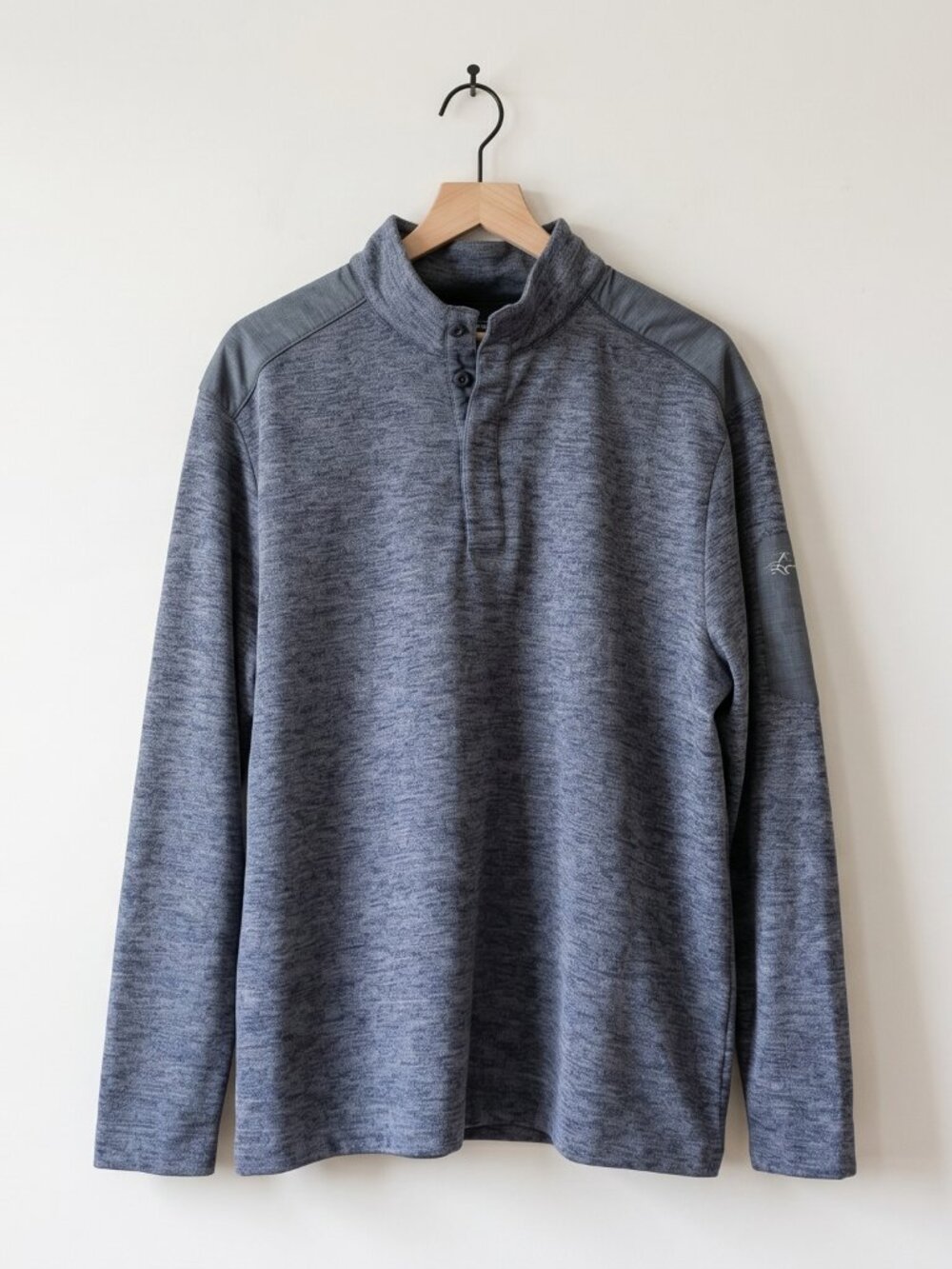 Greg Norman Heather Gray Snap Mock Neck Golf Pullover Fleece Lined Men's XXL